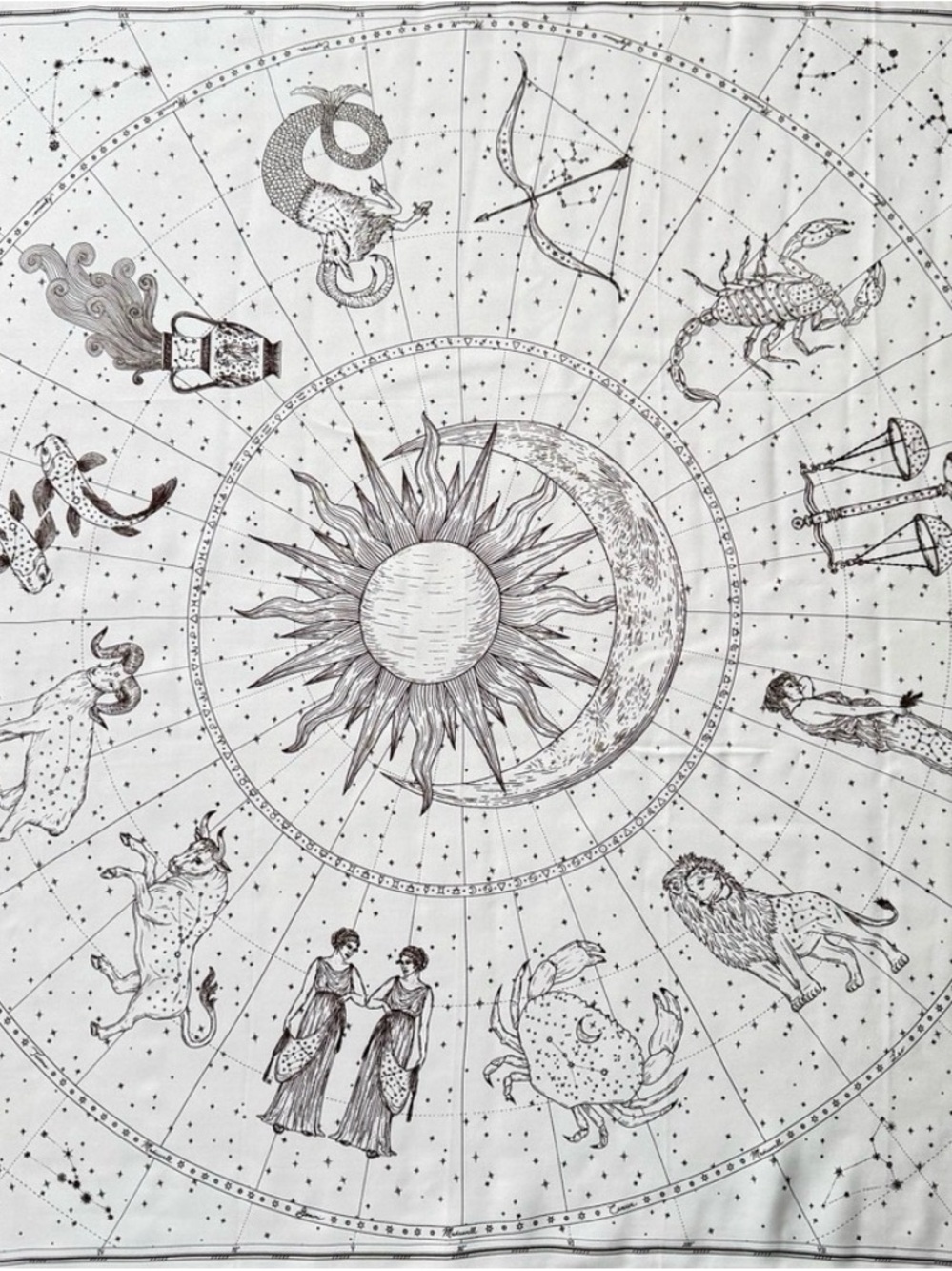 Madewell 100% silk zodiac astrology celestial square scarf